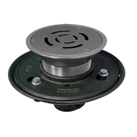LRFD-RD ligature-resistant floor drain, round strainer, top view