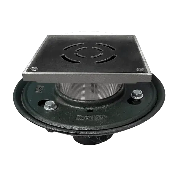 LRFD-SQ ligature-resistant floor drain, square strainer, top view