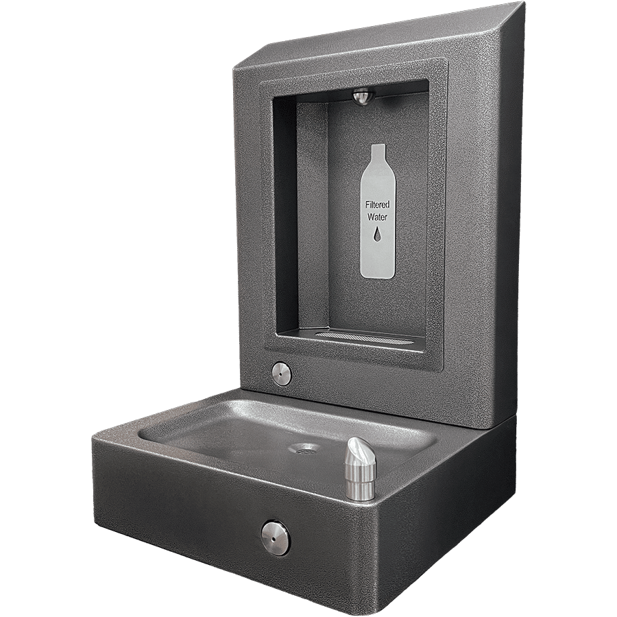 WOBFDF bottle filler with drinking fountain, ADA, rear mounted