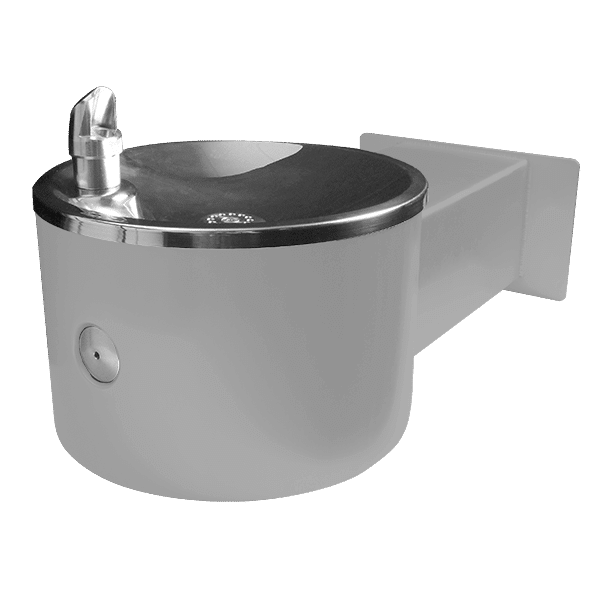 WODF-1WM outdoor drinking fountain, 1 bowl, wall mounted